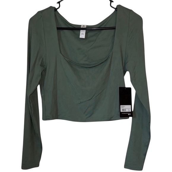🌹NWT:90 DEGREE BY REFLEX CONYOUR OLIVIA CROP SQUARE NECK TOP - Picture 1 of 5